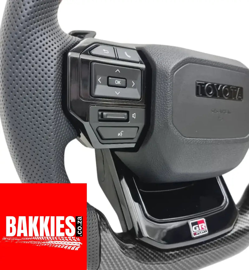 Toyota Land Cruiser LC250 GR Sport Style Carbon Look Upgrade Steering Wheel With paddle shifters Hilux